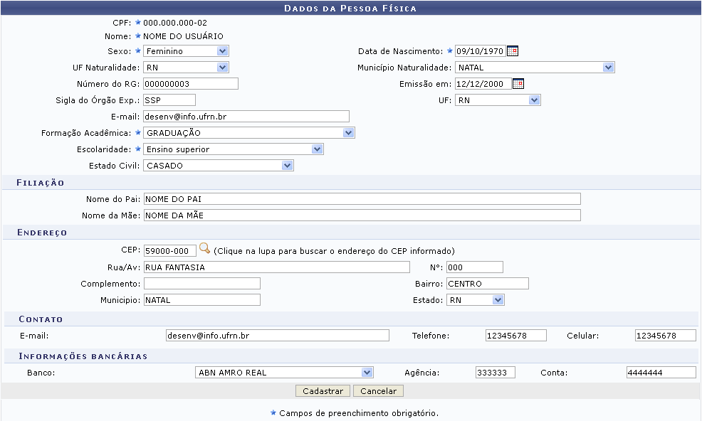 Figura 5: Alterar Dados Pessoais