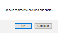 Figura 7: Caixa de Diálogo de Confirmação de Remoção da Ausência