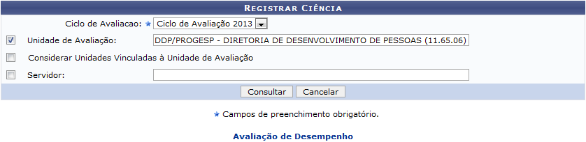 Figura 1: Registrar Ciência