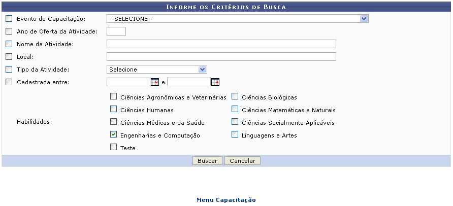 Figura 1: Informe os Critérios de Busca