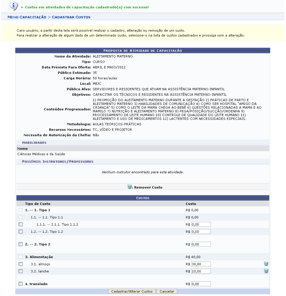 Figura 5: Mensagem de Sucesso