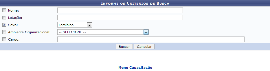 Figura 1: Informe os Critérios de Busca