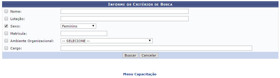 Figura 1: Informe os Critérios de Busca