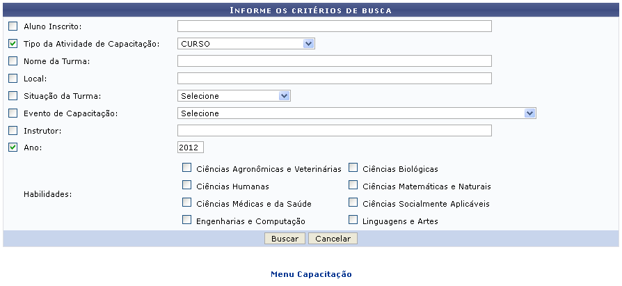 Figura 1: Informe os Critérios de Busca