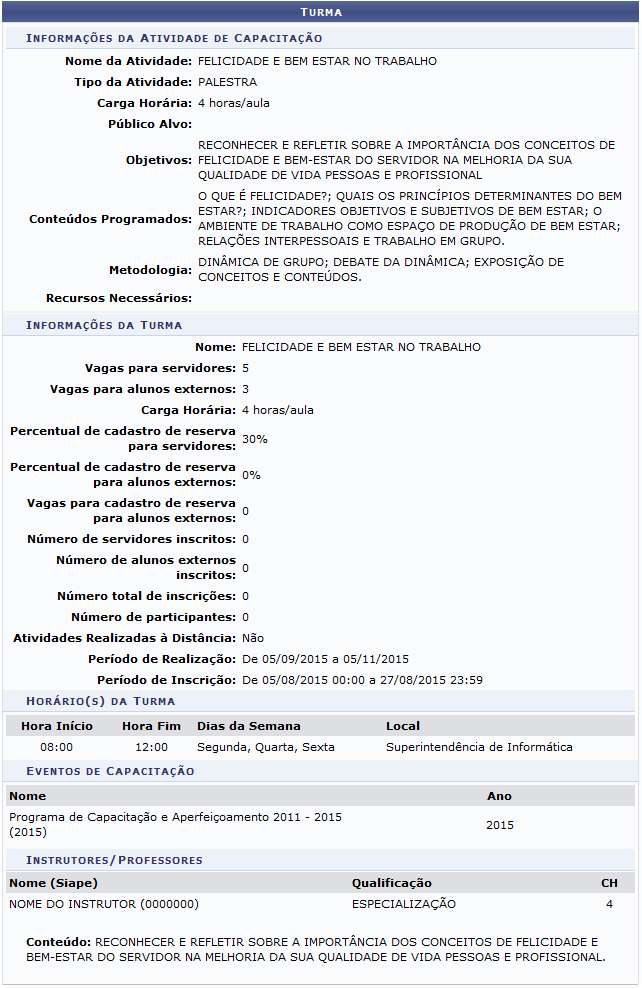 Figura 3: Visualizar Turma