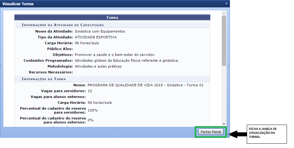 Figura 3: Visualizar Turma