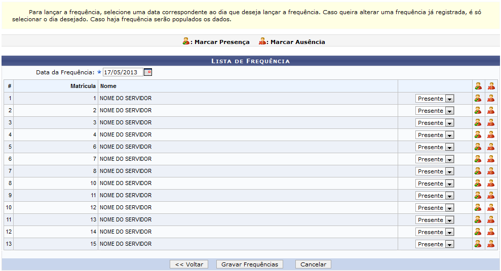 Figura 4: Lista de Frequência