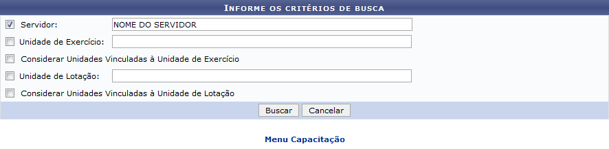 Figura 1: Informe os Critérios de Busca