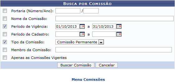 Figura 1: Busca por Comissão