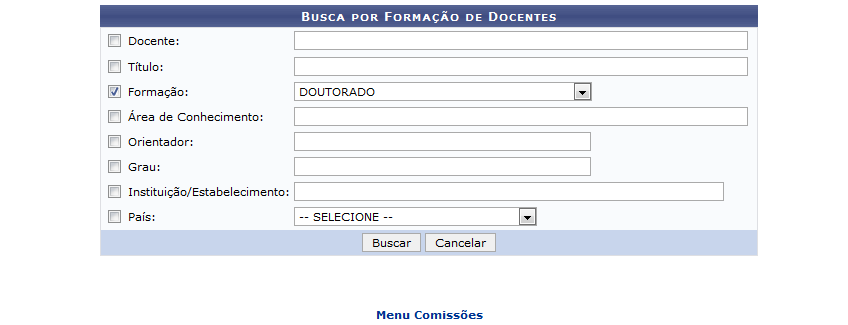 Figura 1: Busca por Formação de Docentes