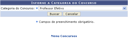 Figura 1: Informe a Categoria do Concurso