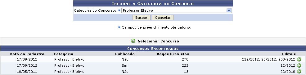Figura 2: Concursos Encontrados