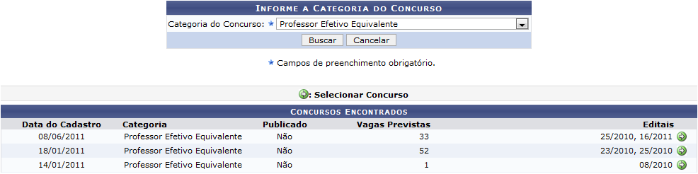 Figura 2: Concursos Encontrados