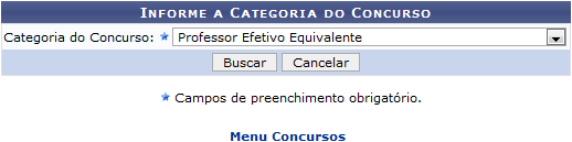 Figura 1: Informe a Categoria do Concurso