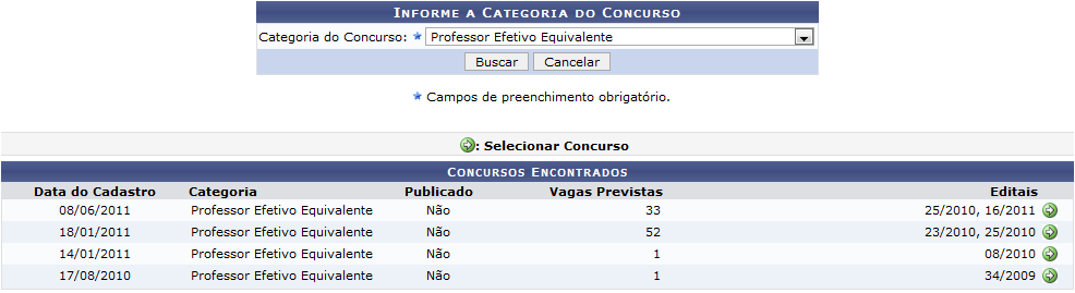 Figura 2: Concursos Encontrados