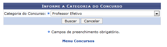  Figura 1: Buscar Categoria do Concurso