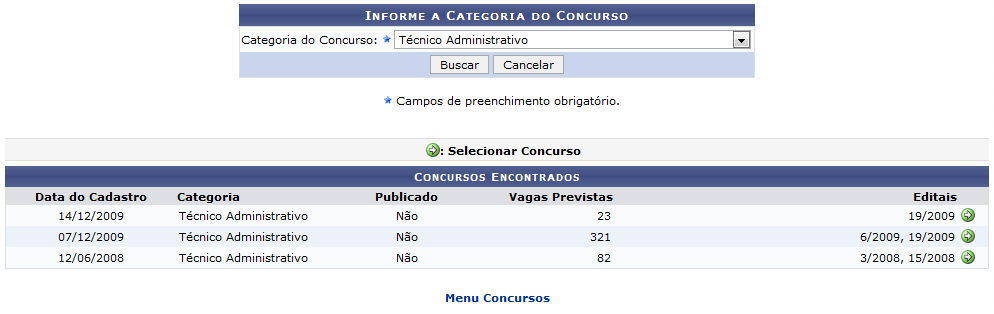  Figura 1: Concursos Encontrados