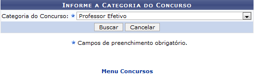 Figura 1: Informe a Categoria do Concurso