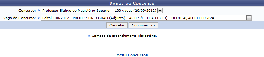 Figura 1: Dados do Concurso