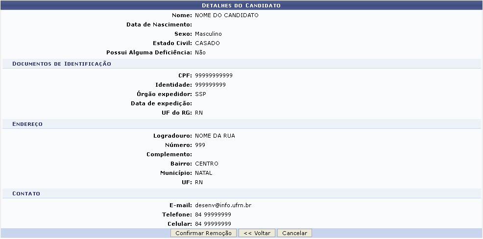 Figura 26: Detalhes do Candidato