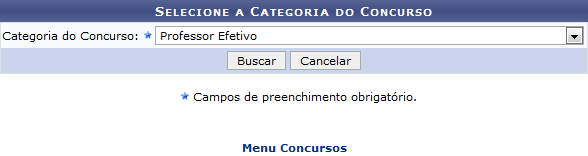 Figura 1: Selecione a Categoria do Concurso