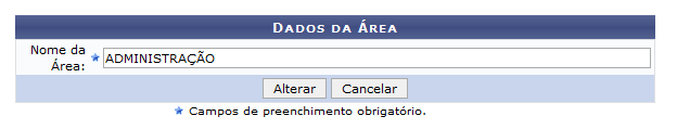  Figura 5: Dados da Área