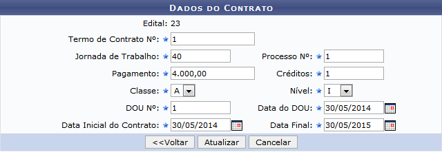 Figura 7: Alterar Dados do Contrato