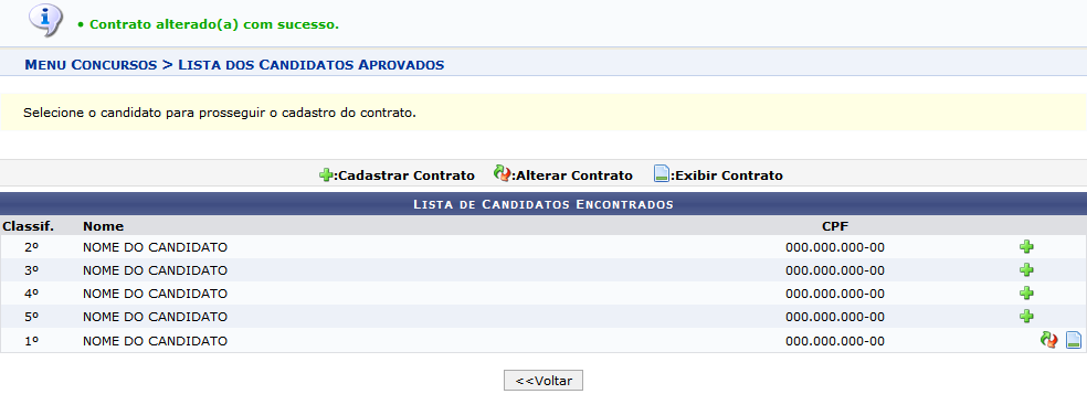 Figura 8: Contrato alterado com sucesso