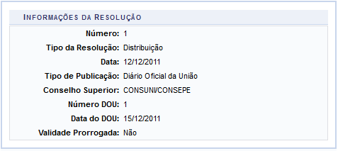 Figura 17: Informações da Resolução