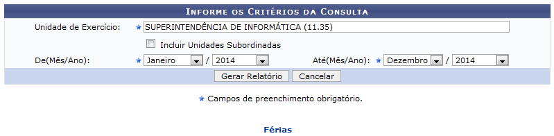  Figura 1: Informe os Critérios da Consulta