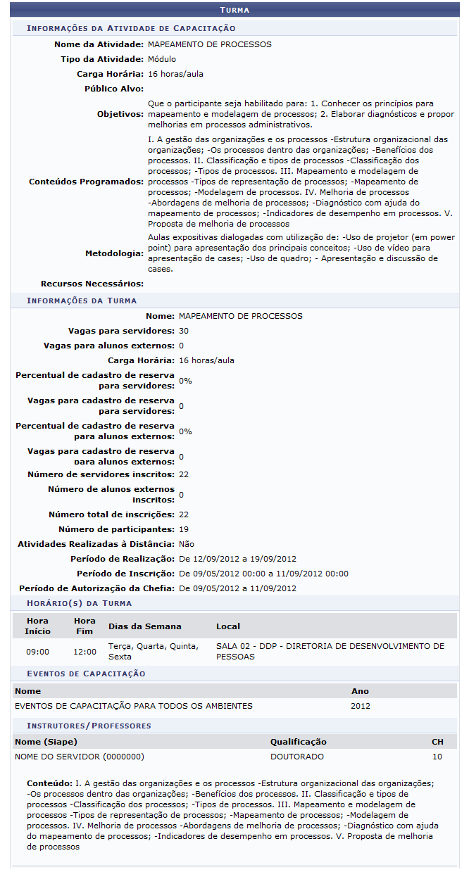 Figura 4: Visualizar Turma