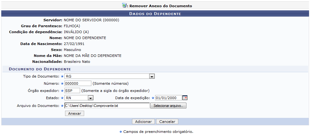 Figura 14: Dados do Dependente