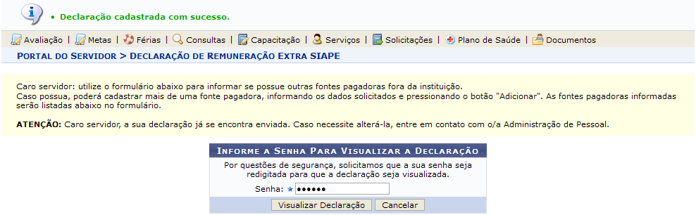 Figura 6: Mensagem de Sucesso