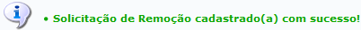 Figura 3: Mensagem de Sucesso da Solicitação