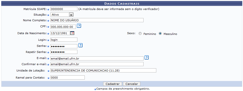  Figura 1: Dados Cadastrais