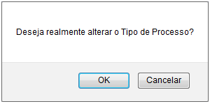 Figura 7: Caixa de Diálogo da Alteração do Tipo de Processo