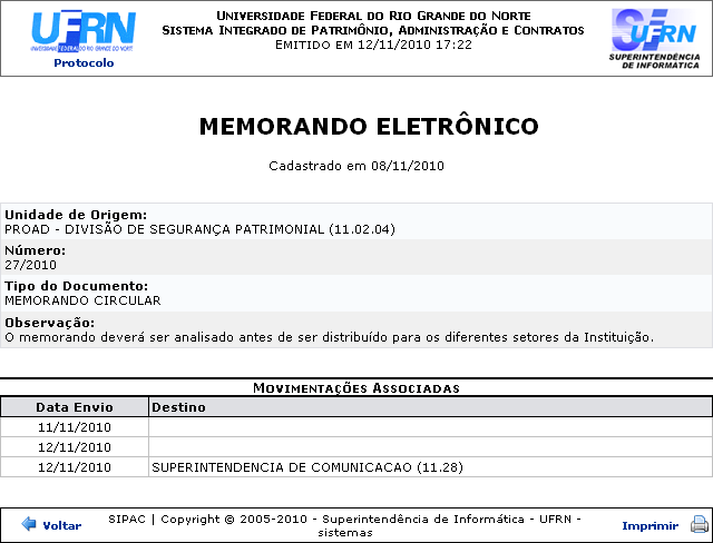 Figura 15: Memorando Eletrônico