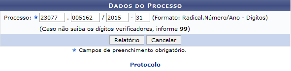 Figura 1: Dados do Processo