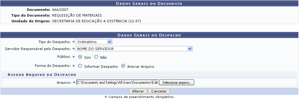 Figura 9: Dados Gerais do Documento