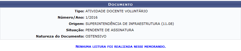 Figura 6: Visualizar Leituras do Documento