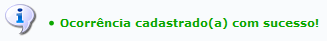 Figura 4: Mensagem de Sucesso do Cadastramento da Ocorrência do Documento