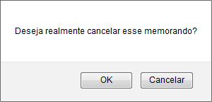 Figura 7: Caixa de Diálogo de Remoção do Memorando Eletrônico