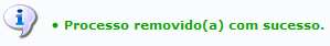 Figura 9: Mensagem de Sucesso da Remoção do Processo