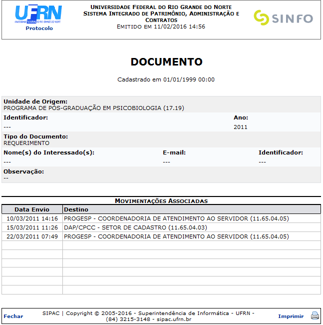 Figura 5: Comprovante do Documento