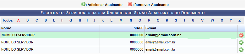 Figura 10: Assinante Selecionado