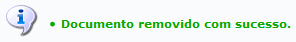 Figura 12: Mensagem de Sucesso da Remoção do Documento
