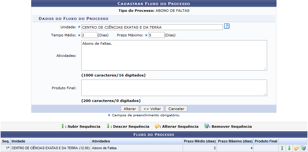 Figura 4: Cadastrar Fluxo do Processo; Fluxo do Processo