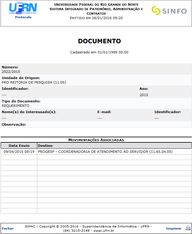 Figura 5: Comprovante do Documento