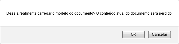 Figura 8: Caixa de Diálogo de Inserção de Modelos de Textos para o Tipo de Documento Selecionado