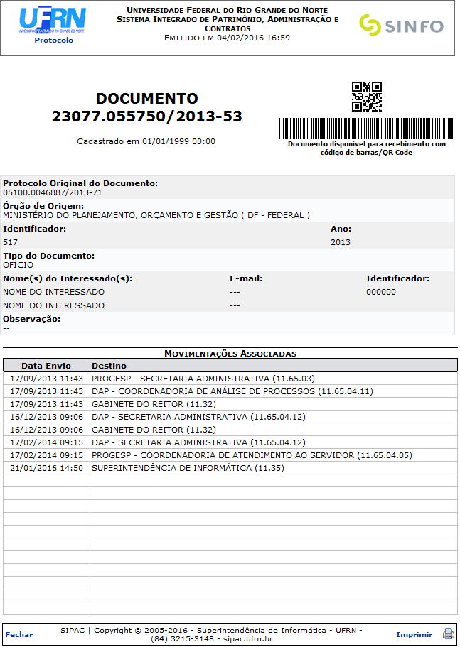 Figura 5: Comprovante do Documento